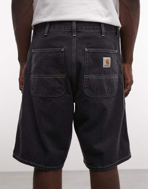 Carhartt WIP simple shorts i afslappet pasform i vasket sort - view 1
