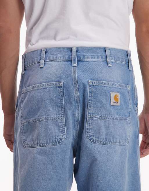 Carhartt WIP simple straight leg denim jeans in lightwash blue, 5 of 5