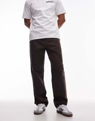 Carhartt Simple Straight Leg Pants In Brown