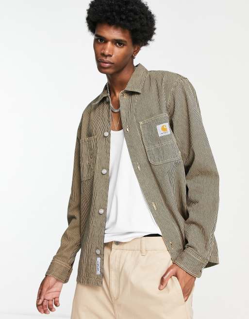 Carhartt WIP - Sinclair - Camicia marrone a righe hickory