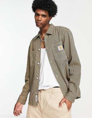 Carhartt WIP sinclair hickory stripe shirt in brown