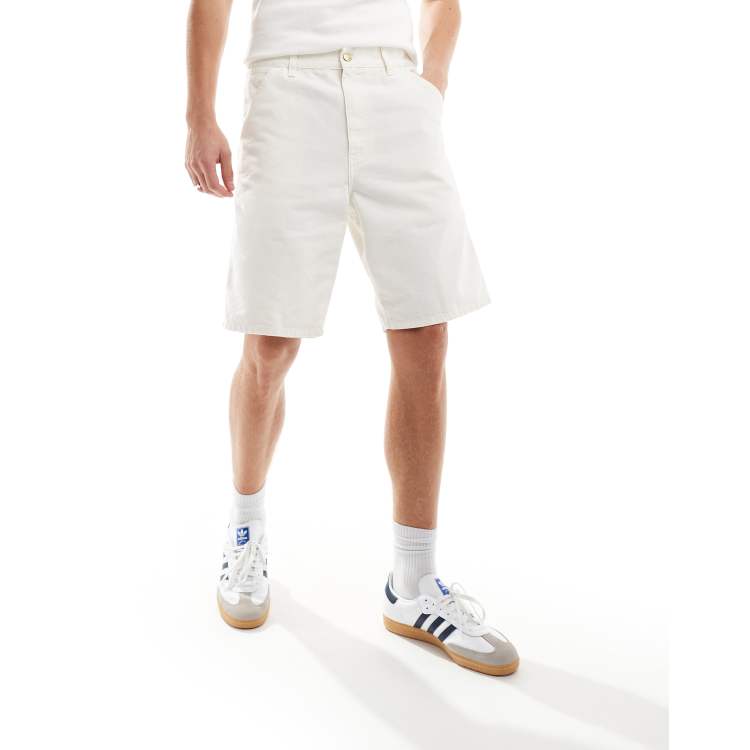 Carhartt WIP single knee carpenter jort in off white | ASOS