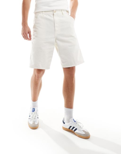 Carhartt WIP single knee carpenter jorts in off white