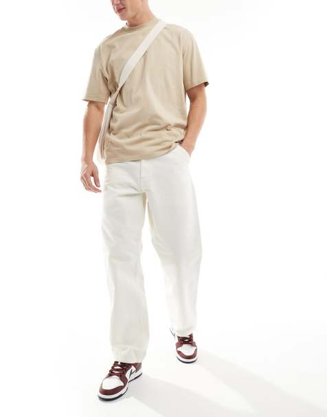 Carhartt WIP single knee carpenter trousers in white - view 1
