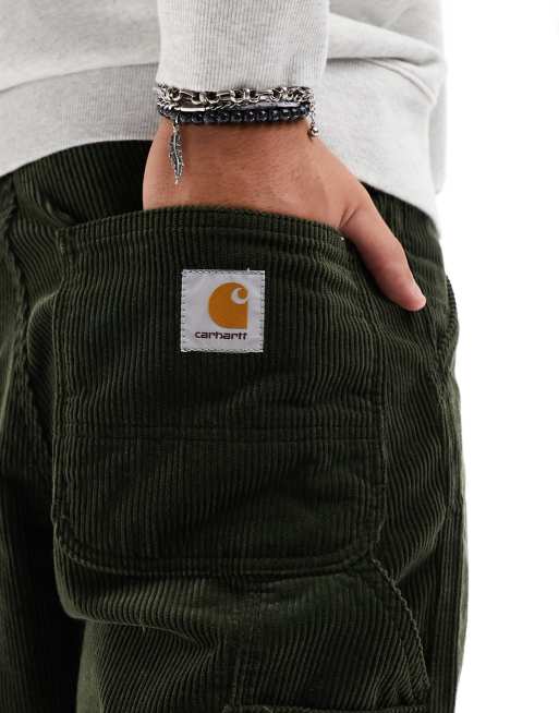 Carhartt WIP single knee corduroy relaxed straight pants in green