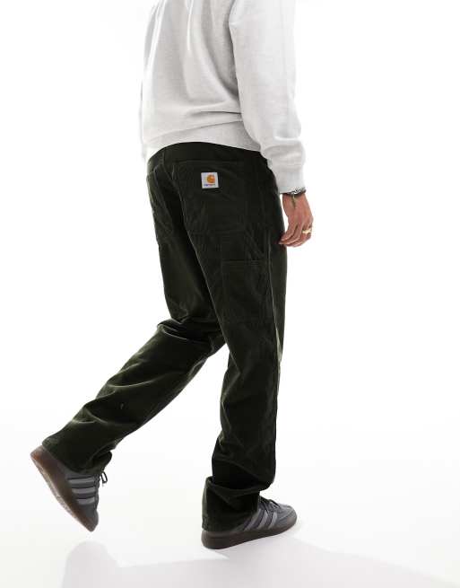 Carhartt WIP single knee corduroy relaxed straight pants in green