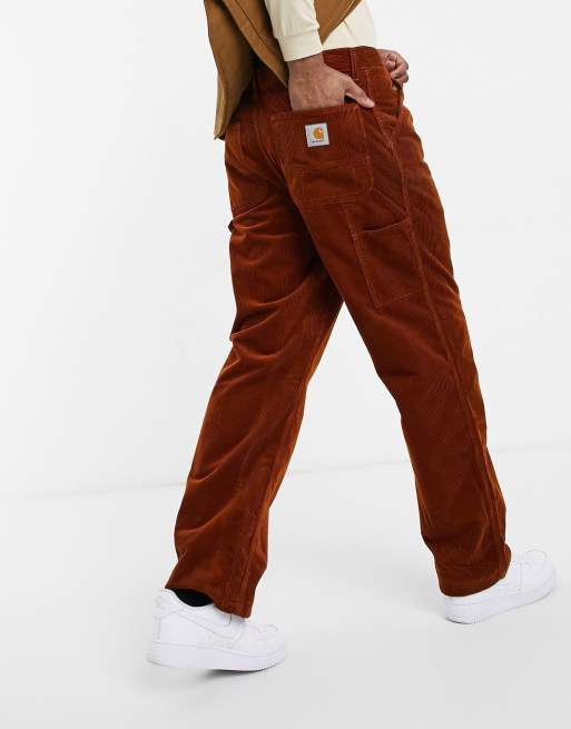 Carhartt WIP single knee corduroy trousers in burnt orange