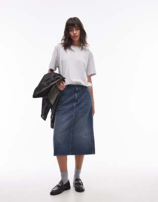 Carhartt WIP single knee denim midi skirt in blue