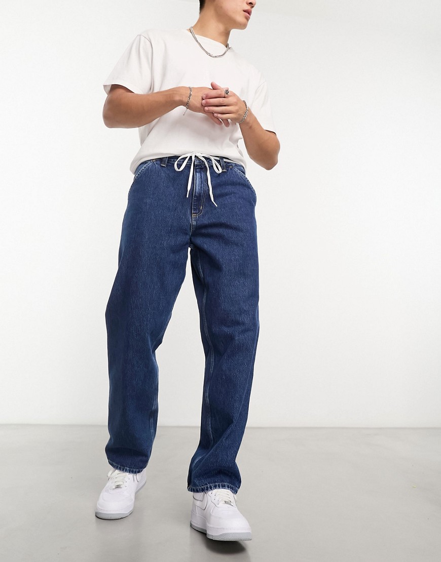 Carhartt WIP single knee denim relaxed straight trousers in blue