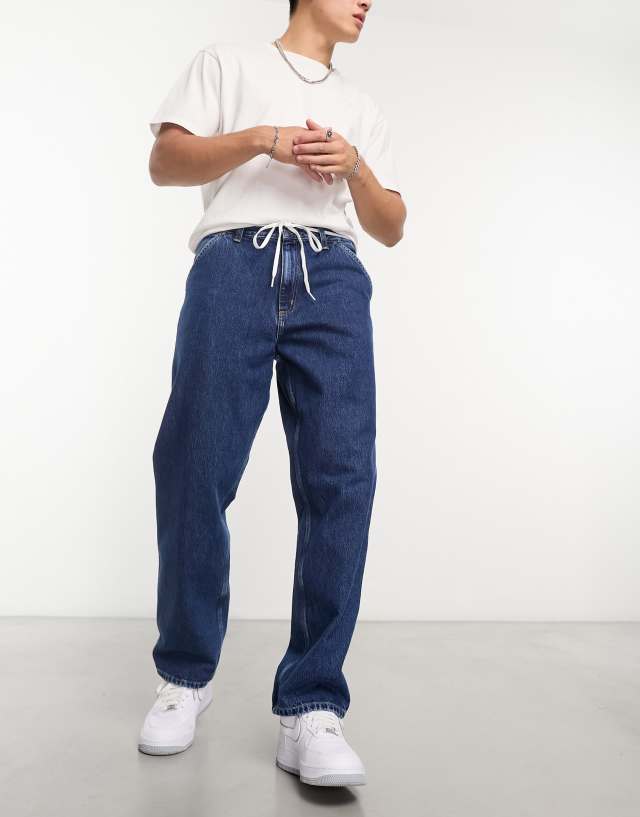 Carhartt WIP - single knee denim relaxed straight trousers in blue