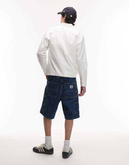 Carhartt WIP single knee jort in mid wash blue