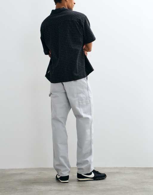 Carhartt WIP single knee loose-fit carpenter pants in grey, 3 of 5