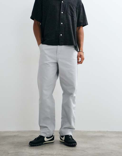 Carhartt WIP Single Knee loose-fit carpenter trousers in grey, 5 of 5