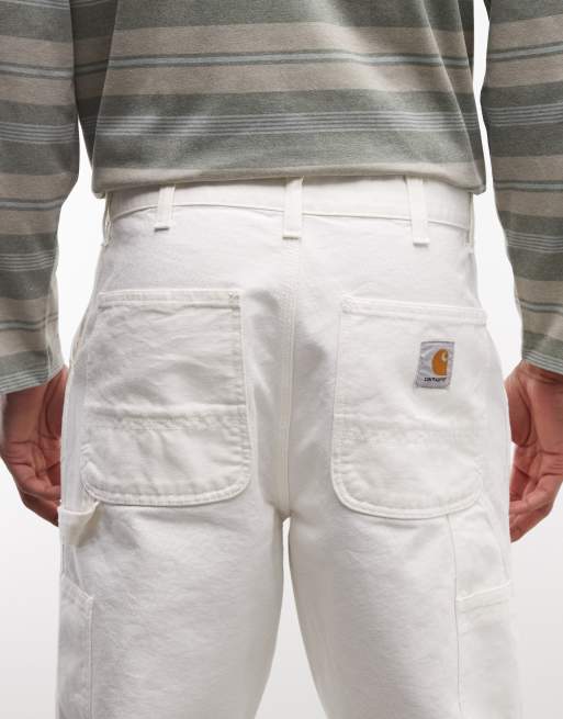 Carhartt WIP single knee loose fit jeans in white, 4 of 5