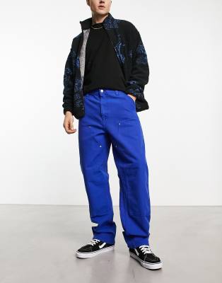 Carhartt WIP single knee pant in blue  - ASOS Price Checker