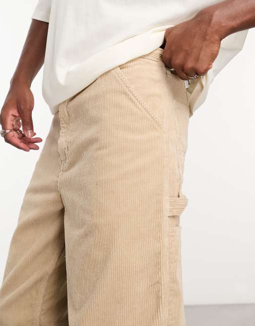 Carhartt WIP - Single Knee - Pantalon droit décontracté en velours côtelé - Beige, 3 de 4