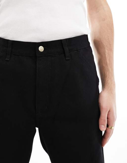 Carhartt WIP single knee relaxed straight pants in black, 5 of 5