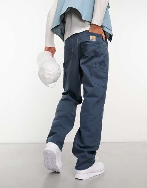Carhartt WIP single knee relaxed straight pants in blue