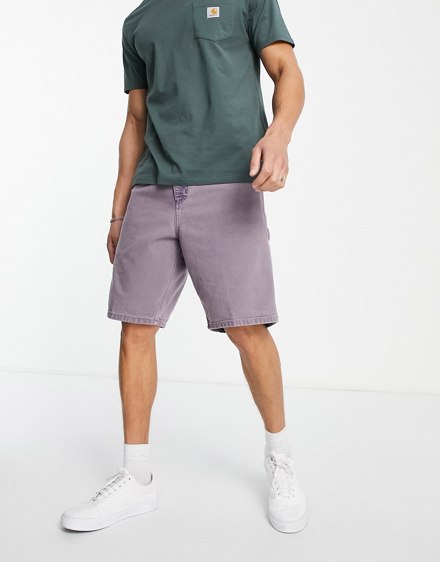 Carhartt WIP single knee shorts in washed purple