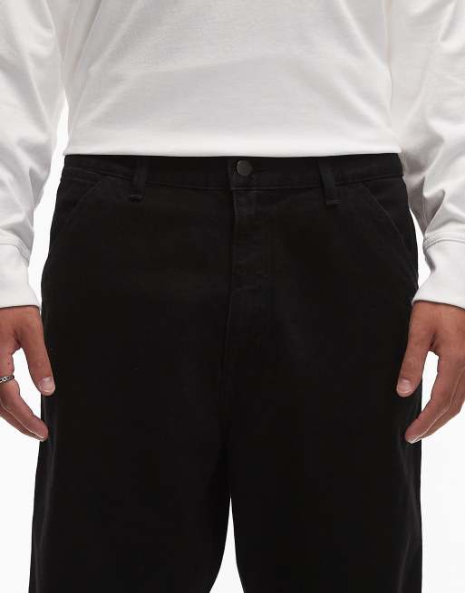 Carhartt WIP - Single Knee - Sorte denimjeans med lige ben , 5 af 5