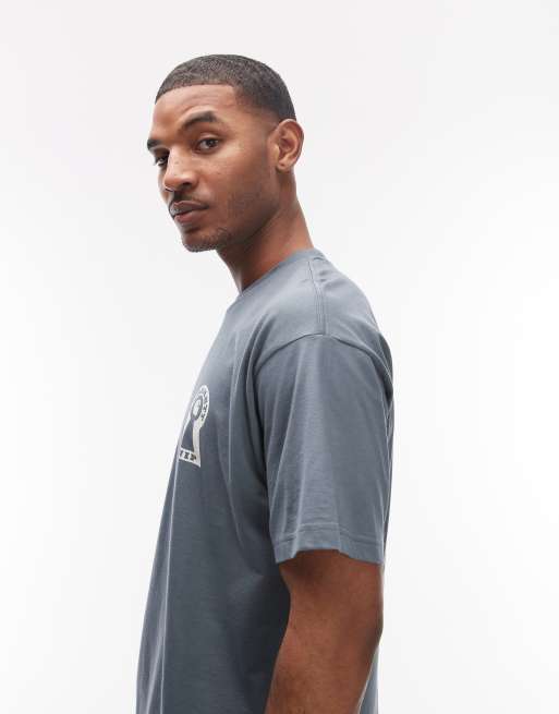 Carhartt WIP – Skifferblå t-shirt med logga baktill, 4 av 5