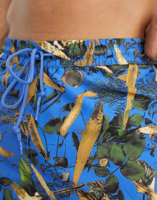 Carhartt WIP - Slater - Pantaloncini da bagno blu con stampa, 3 di 4