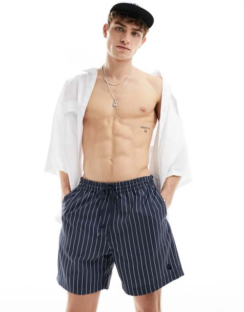 Carhartt WIP slater pinstripe swim shorts in navy