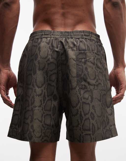 Carhartt WIP - Slater - Short de bain effet peau de serpent - Kaki camouflage, 4 de 5