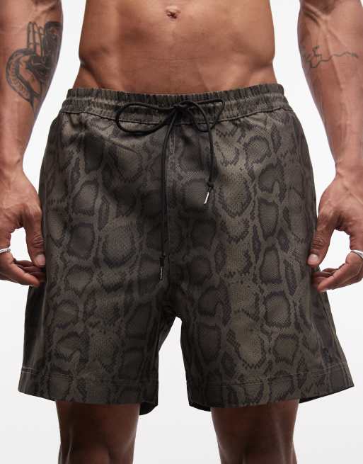 Carhartt WIP - Slater - Short de bain effet peau de serpent - Kaki camouflage, 5 de 5