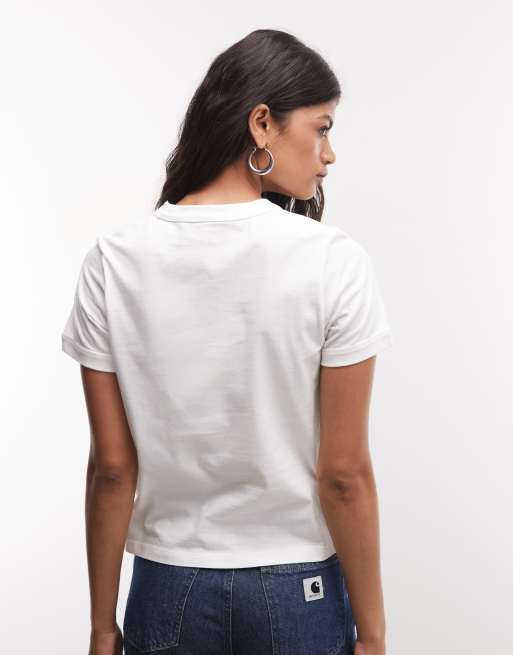 Carhartt WIP Slingshot T-shirt in wit, 4 van 4