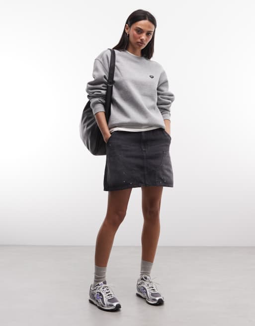 Carhartt WIP Small Heart Patch sweatshirt in grey heather, 2 of 4