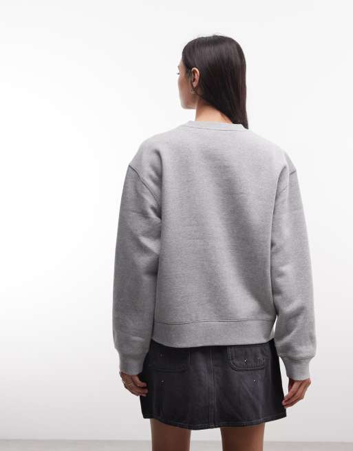 Carhartt WIP Small Heart Patch sweatshirt in grey heather, 4 of 4