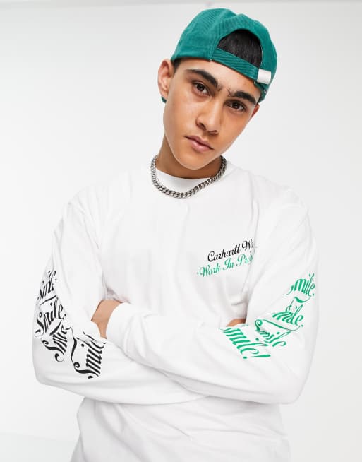 Carhartt WIP – Smile – Vit långärmad topp, 2 av 4