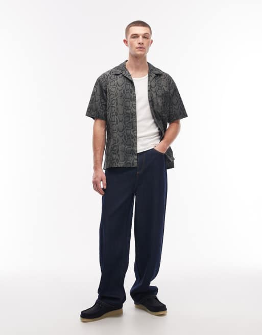 Carhartt WIP snake camo print shirt in dark khaki, 2 of 5