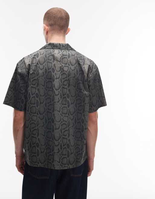 Carhartt WIP snake camo print shirt in dark khaki, 3 of 5