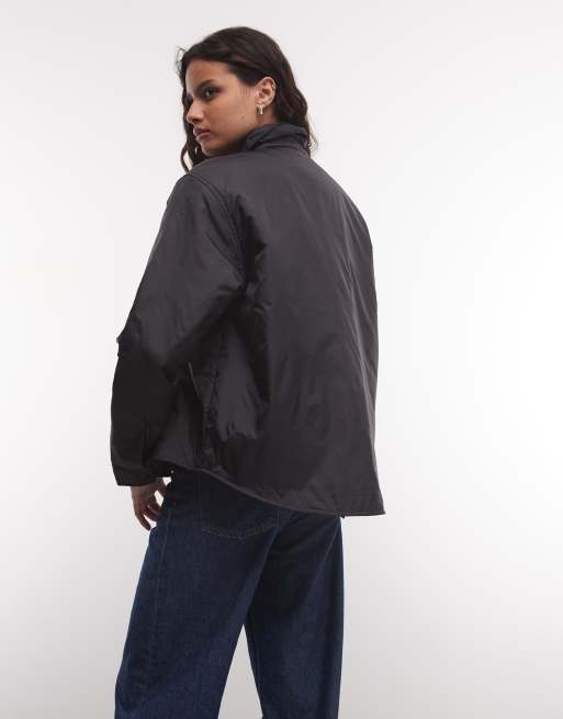 Carhartt WIP sobrecamisa Lauryn acolchada de nailon con botones en negro, 4 de 4