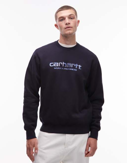 Carhartt WIP solar chrome back print sweatshirt in navy, 3 of 5