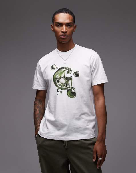 Carhartt WIP – Solar Chrome – Biały T-shirt z chromowym logo - view 1