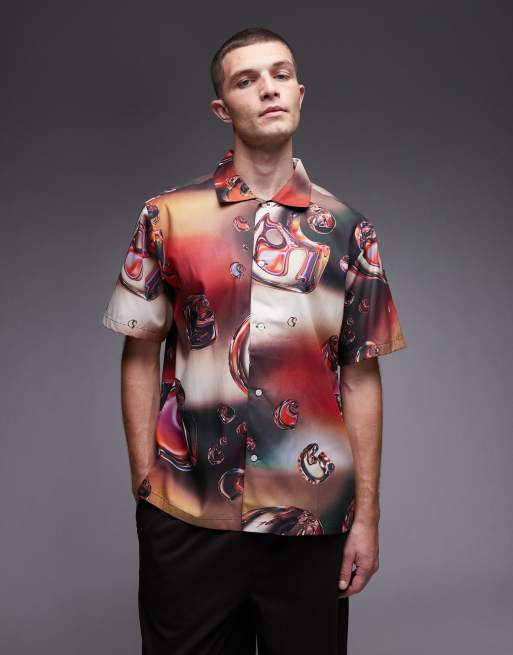 Carhartt WIP - Solar Chrome - Camicia a maniche corte multicolore con stampa del logo