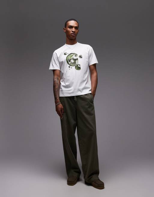 Carhartt WIP solar chrome logo T-shirt in white | ASOS