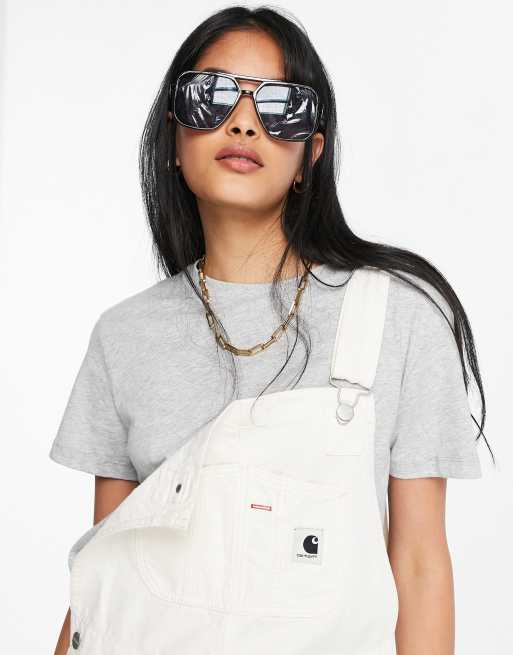 Carhartt WIP Sonora denim overalls in ecru | ASOS