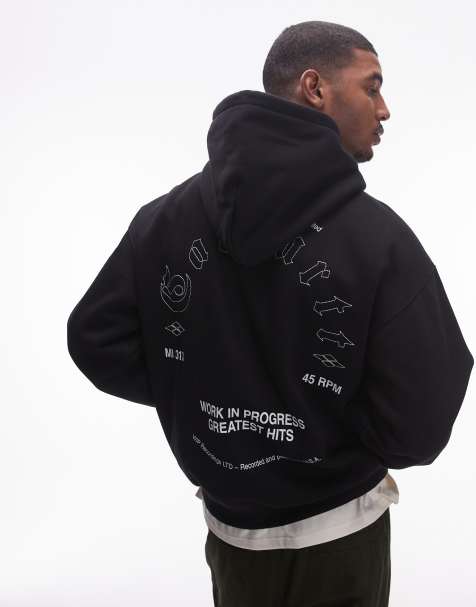 Carhartt WIP - Sort hættetrøje med 'Greatest Hits'-print - view 1