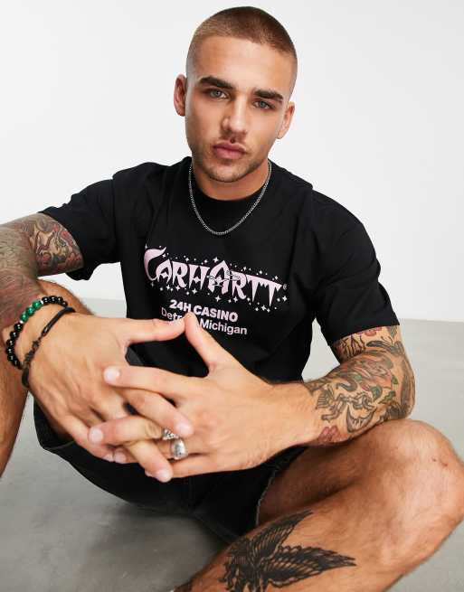 Carhartt WIP - Sort T-shirt med casino-print