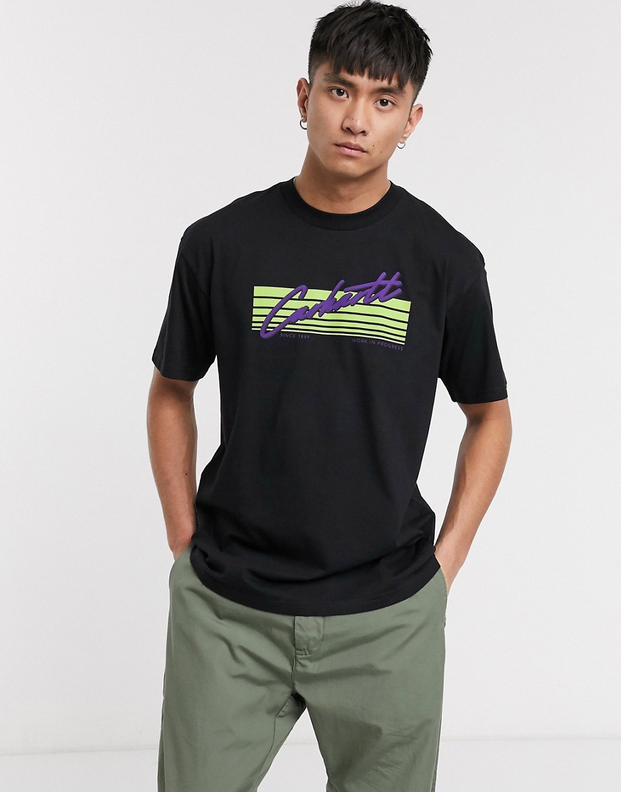 Carhartt WIP - Sort t-shirt med Horizon-skrift