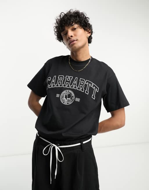 Carhartt WIP - Sort T-shirt med møntprint
