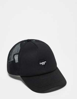 Carhartt WIP - Sort trucker-kasket med hjerte-logomærke - view 1