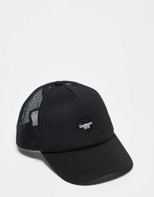 Carhartt WIP - Sort trucker-kasket med hjerte-logomærke