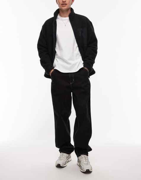 Carhartt WIP - Sorte og forvaskede jeans med afslappet pasform, lige ben samt simpelt snit - view 1