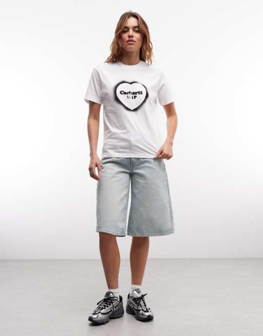 Carhartt WIP spray heart t-shirt in white, 4 of 4