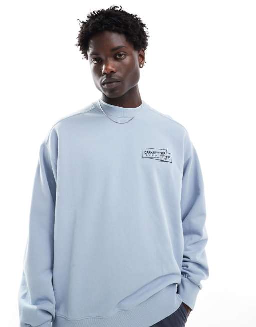 Carhartt WIP stamp duck graphic sweatshirt in blue ASOS